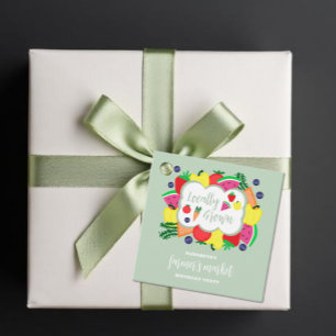 Étiquettes Cadeau Marché de la Ferme d'Anniversaire de Produits Loca