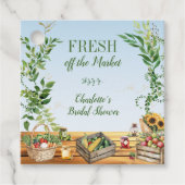 Étiquettes Cadeau Marché fermier, douche de mariée Fraîche du marché (Devant)