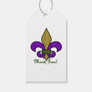 Étiquettes-cadeau Mardi Gras Fleur De Lis Coloré