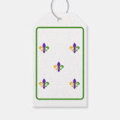 Étiquettes-cadeau Mardi Gras NOM Vert Or Violet Fleur de Lis (Dos)