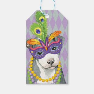 Étiquettes-cadeau Mardi Gras Pit Bull