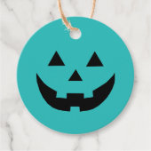 Étiquettes Cadeau Mare turquoise Jack-o'-lantern citrouille face Hal (Devant)