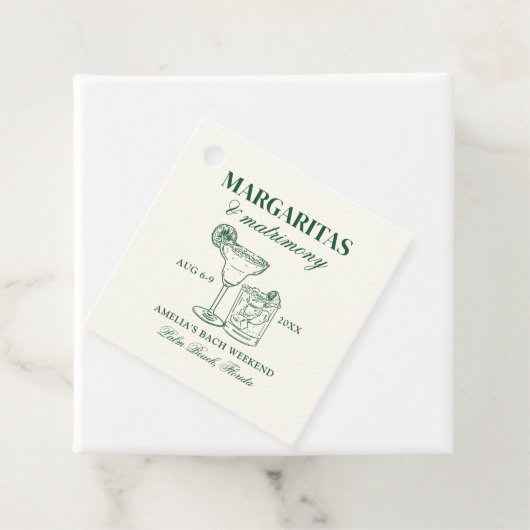 Étiquettes Cadeau Margaritas & Matrimony Bach (En situation)