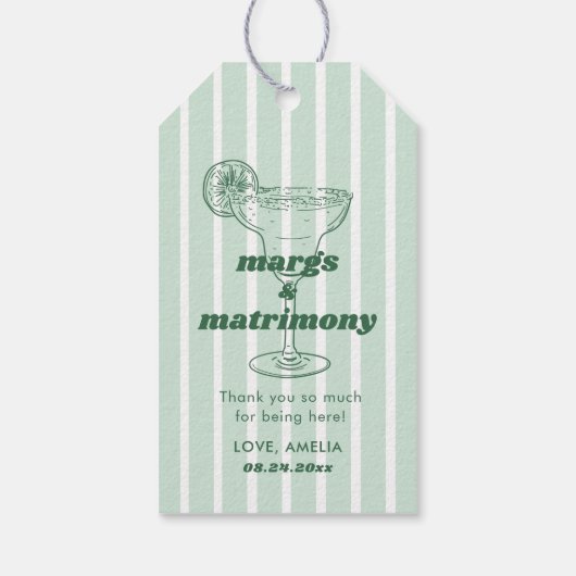 Étiquettes-cadeau Marges & Mariage Retro Fête des mariées Bacheloret (Dos)