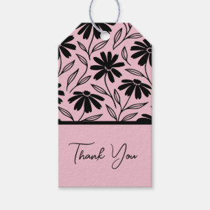Étiquettes-cadeau Marguerites à l'encre noire Faveurs de douche de m
