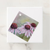 Étiquettes Cadeau Marguerites d'échinacée rose (En situation)