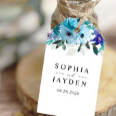 Étiquettes-cadeau Mariage à fleurs bleu pourpre et somptueux