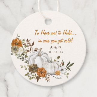 Étiquettes Cadeau Mariage à l'aquarelle de citrouille de l'automne r