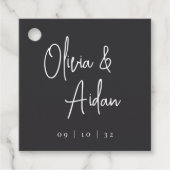 Étiquettes Cadeau Mariage à l'encre moderne noir et blanc (Devant)
