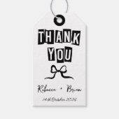 Étiquettes-cadeau Mariage à mâchoires en noir et blanc (Devant)