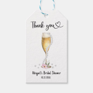 Étiquettes-cadeau Mariage à Pearls & Prosecco Merci