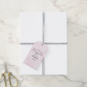 Étiquettes-cadeau Mariage Abstrait Rose Script Noir  (Avec de la ficelle)