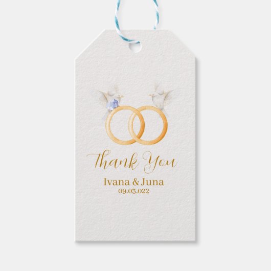 Étiquettes-cadeau Mariage ADELLE Simple Dusk Blue Couple (Devant)