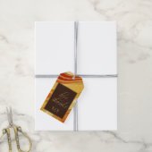 Étiquettes-cadeau Mariage Agate Abstrait Merci Hot Orange ID827 (Avec de la ficelle)