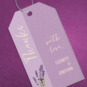 Étiquettes-cadeau Mariage Amour Lavande