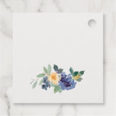 Étiquettes Cadeau Mariage aquarelle florale jaune bleu enjoué (Dos)