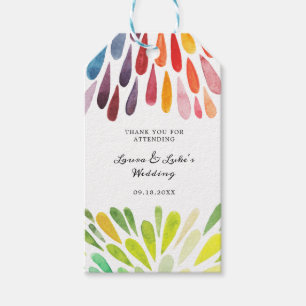 Étiquettes-cadeau Mariage arc-en-ciel vibrant