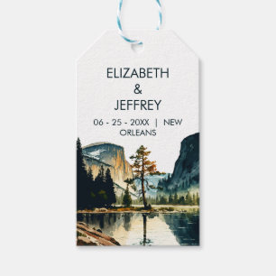 Étiquettes-cadeau Mariage au Parc National de Yosemite Aquarelle