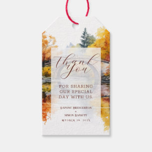 Étiquettes-cadeau Mariage au Pont de la Forêt d'Automne
