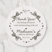 Étiquettes Cadeau Mariage Beige et Retro en Forme de Coeur à la Mode (Dos)