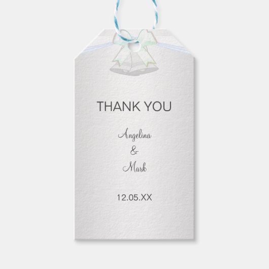 Étiquettes-cadeau Mariage Blanc Argent (Devant)