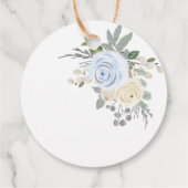 Étiquettes Cadeau Mariage Blanc Floral Flocon de Neige Réception (Dos)