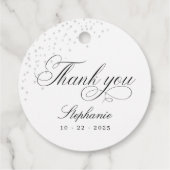 Étiquettes Cadeau Mariage Blanc Perles de Ruban à Nœud (Dos)