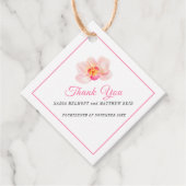 Étiquettes Cadeau Mariage blanc rose orchidée minimal merci (Devant)
