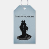 Étiquettes-cadeau Mariage bleu Brides (Devant)