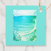 Étiquettes Cadeau mariage bleu côtier (Dos)