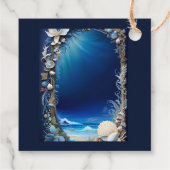 Étiquettes Cadeau mariage bleu côtier (Dos)