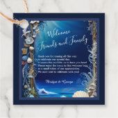 Étiquettes Cadeau mariage bleu côtier (Devant)