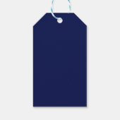 Étiquettes-cadeau Mariage bleu foncé classique (Dos)