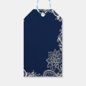 Étiquettes-cadeau mariage bleu marine côtière (Dos)