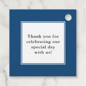 Étiquettes Cadeau Mariage bleu marine épais (Dos)