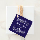 Étiquettes Cadeau Mariage bleu profond (En situation)