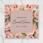 Étiquettes Cadeau Mariage Blush Rose Floral (Dos)