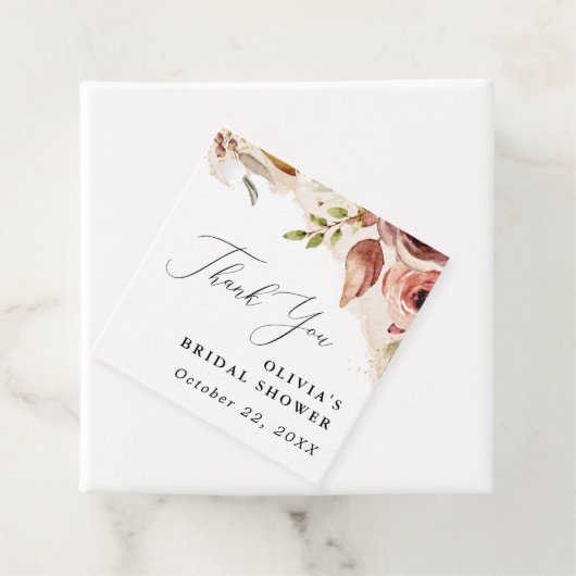 Étiquettes Cadeau Mariage Bohème Champêtre Fleurs Réception-Automne (En situation)