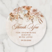 Étiquettes Cadeau Mariage Bohème Fleurs (Dos)