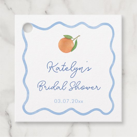 Étiquettes Cadeau Mariage Bohème Vague Ligne Citron Délice Réception (Devant)