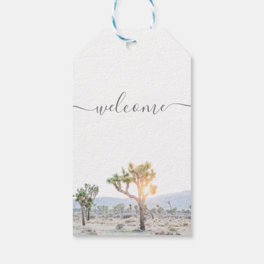 Étiquettes-cadeau Mariage Boho de bienvenue moderne Joshua Tree (Dos)