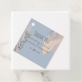 Étiquettes Cadeau MARIAGE BOHO Dusty Blue Peach Drecher Catcher (En situation)