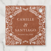 Étiquettes Cadeau Mariage Boho Terracotta (Dos)