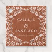 Étiquettes Cadeau Mariage Boho Terracotta (Devant)