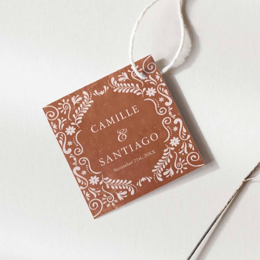 Étiquettes Cadeau Mariage Boho Terracotta
