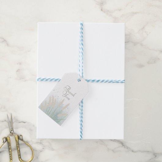 Étiquettes-cadeau Mariage botanique côtier (Avec de laficelle)