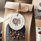 Étiquettes Cadeau Mariage Café Rayure Moka