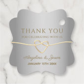 Étiquettes Cadeau Mariage Calligraphie Argent (Dos)
