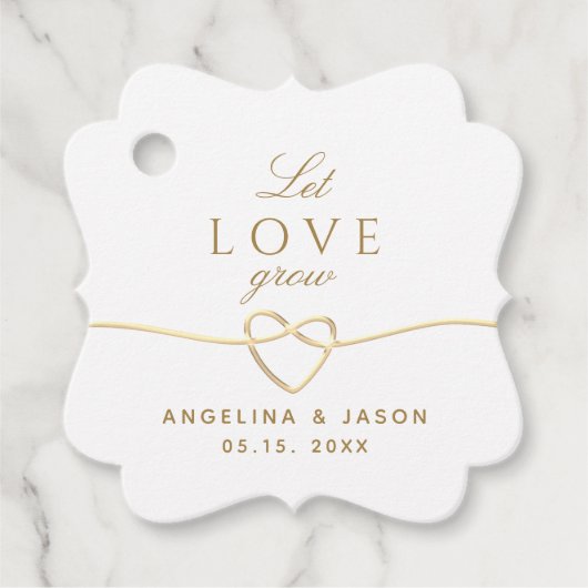 Étiquettes Cadeau Mariage Calligraphie Dorée (Devant)