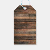 Étiquettes-cadeau Mariage campagnard à grange Brown en bois Patiné r (Dos)
